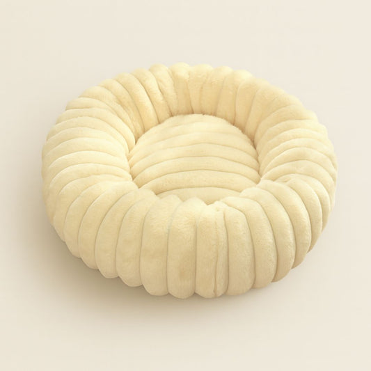 Comfy Fuzzy Round Pet Bed - Lusomart