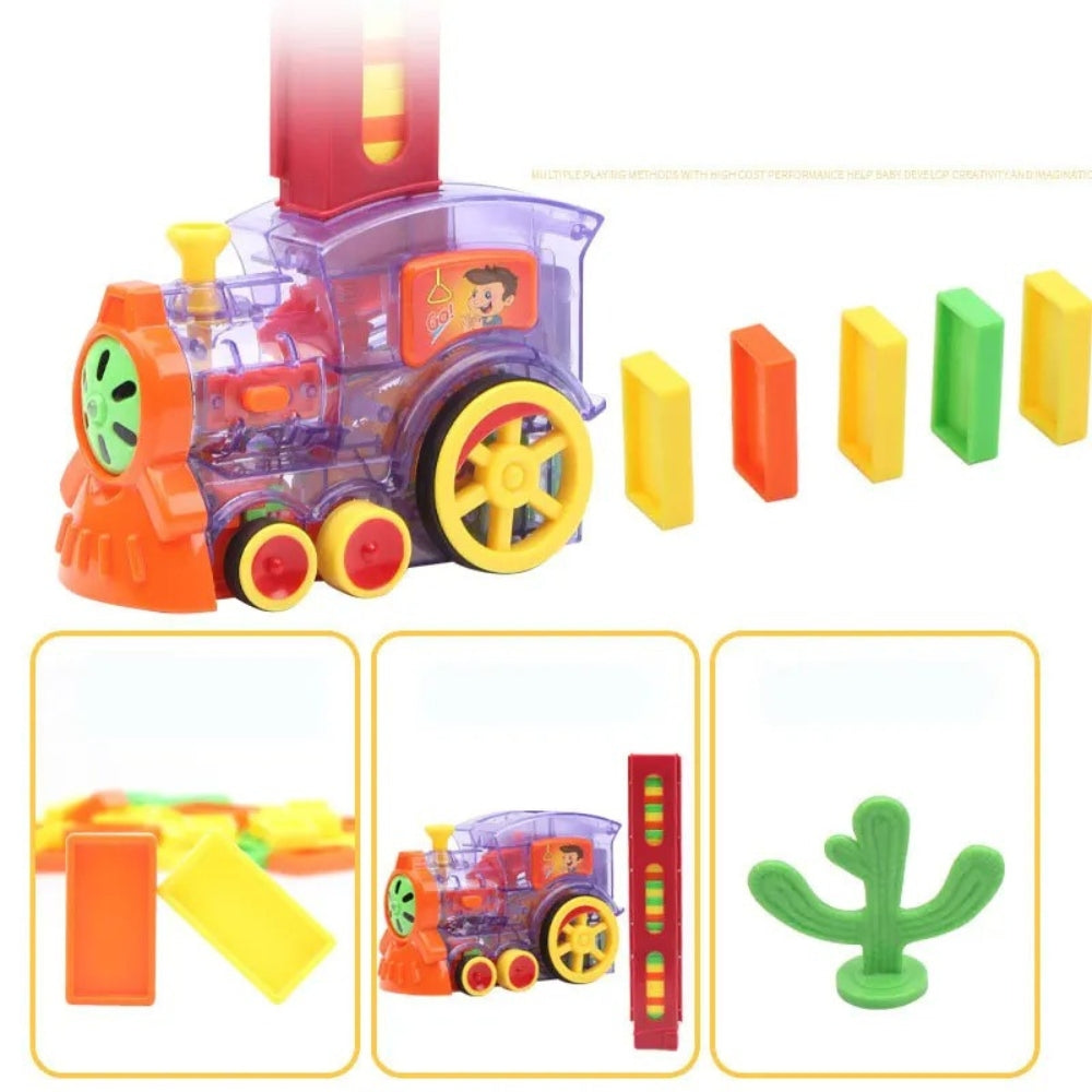 DominoRide – Automatic domino train with lights and easy track setup 2