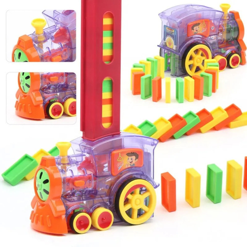 DominoRide – Automatic domino train with lights and easy track setup 4