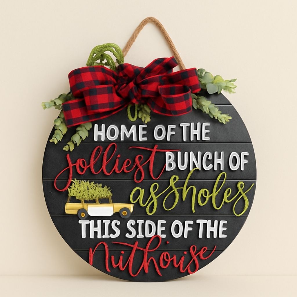 Quirky Holiday Wood Welcome Sign - Lusomart