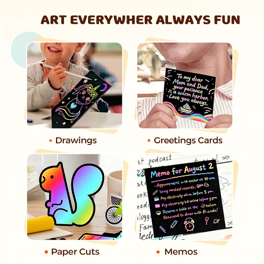 Colorful Art Paper Scratch Off Craft Kit