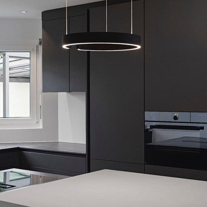 Modern Double Ring Pendant Light with Floating Shade - Lusomart