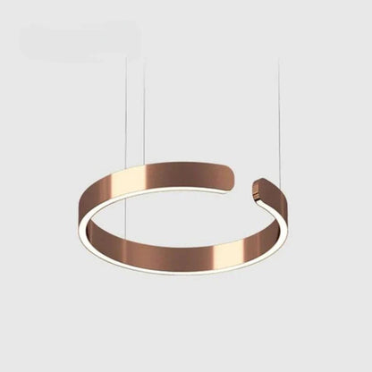 Modern Double Ring Pendant Light with Floating Shade