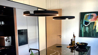 Modern Double Ring Pendant Light with Floating Shade