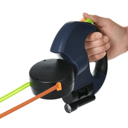 Duoglow Double Dog Leash with LED Light, 360° Rotating Hinge, 30 kg Capacity 1