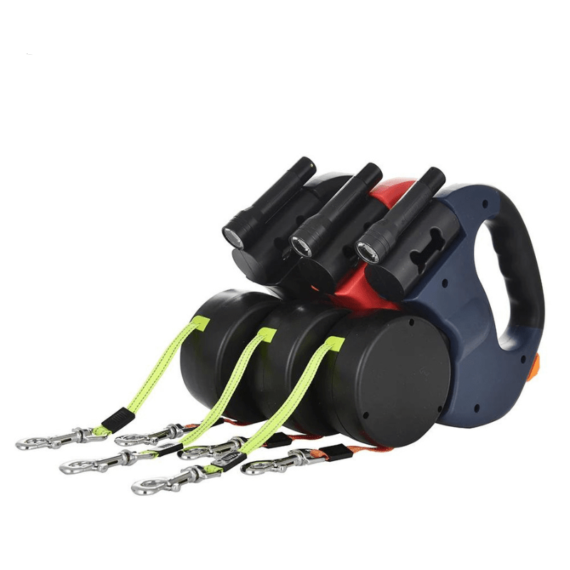 Duoglow Double Dog Leash with LED Light, 360° Rotating Hinge, 30 kg Capacity 2