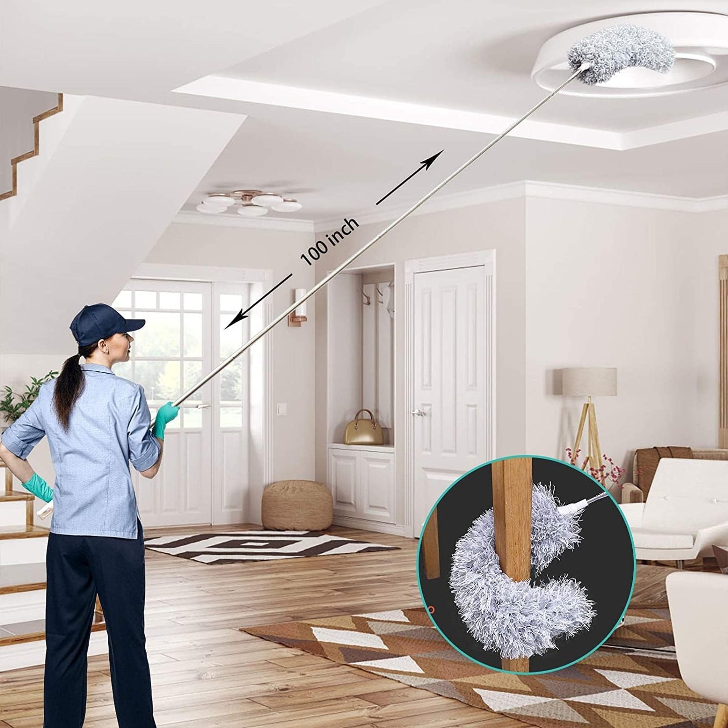 DustGlide | Versatile Adjustable Extendable Feather Duster for Easy Cleaning 4