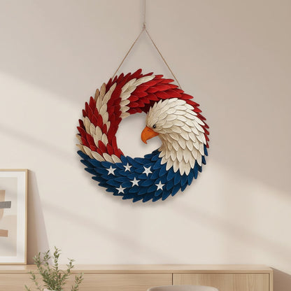 Patriotic Eagle Wreath Wall Decor Indoor Outdoor Sign