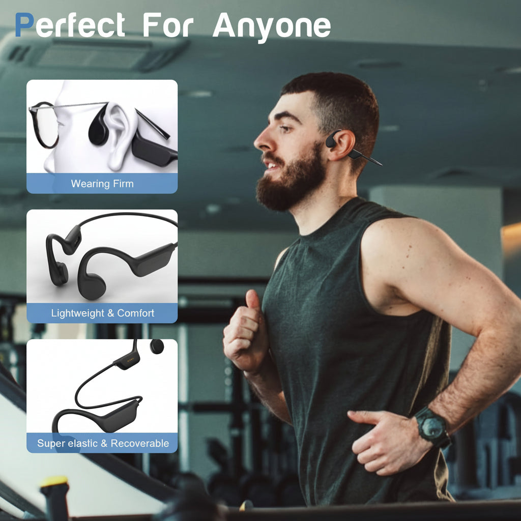 Sweatproof Open Ear Sports Headphones Wireless USB Charging