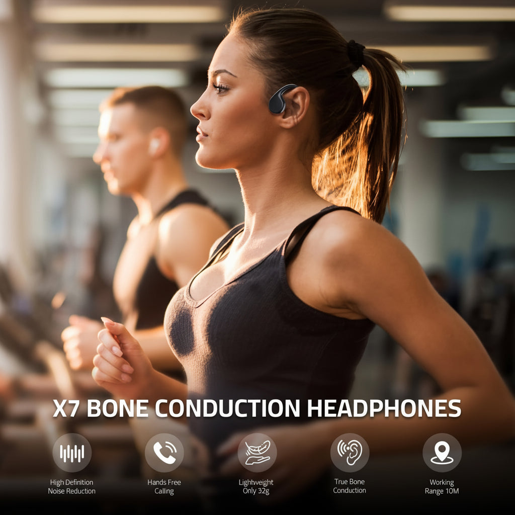 Sweatproof Open Ear Sports Headphones Wireless USB Charging