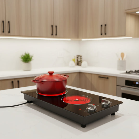 Compact Portable Double Burner Electric Stove - Lusomart