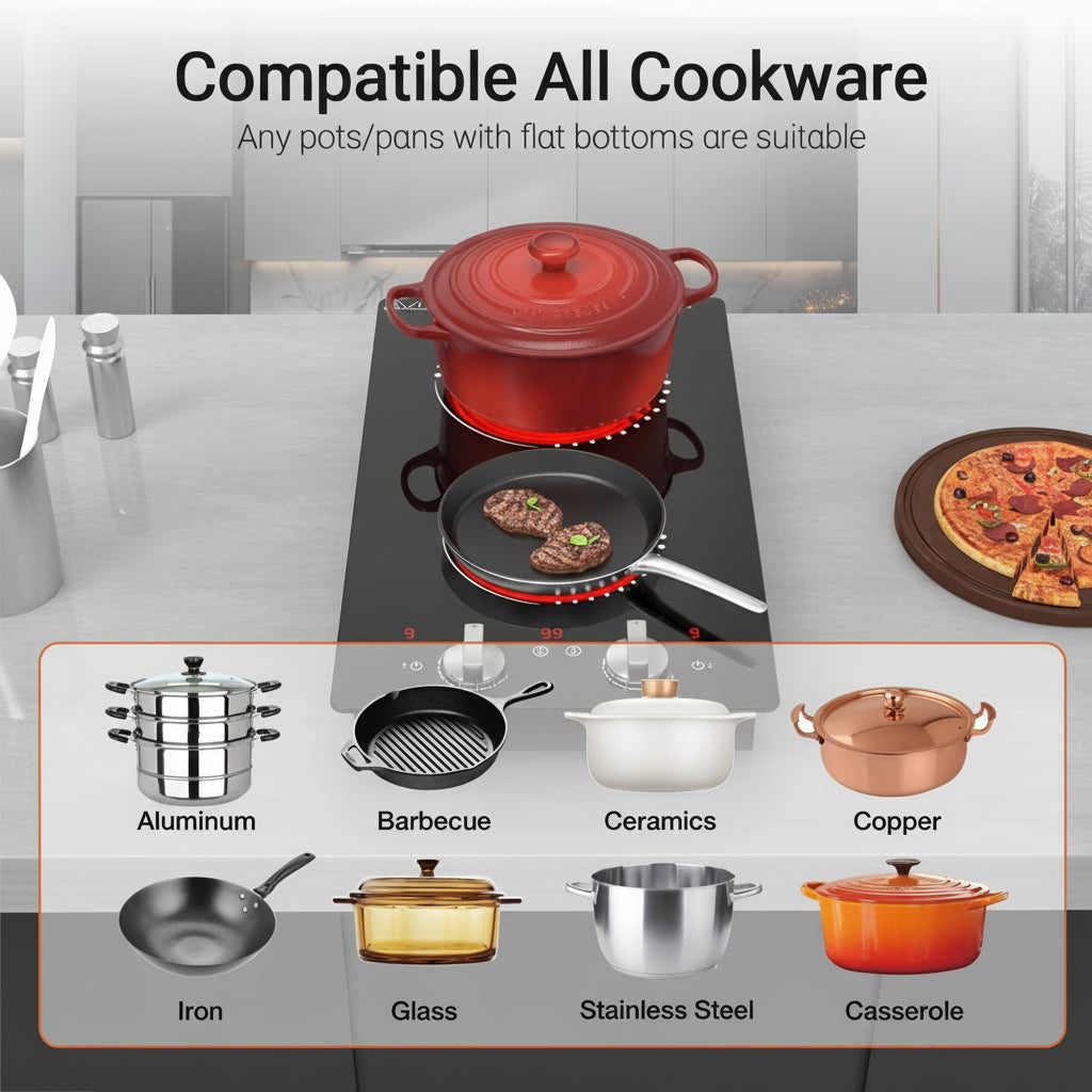 Compact Portable Double Burner Electric Stove