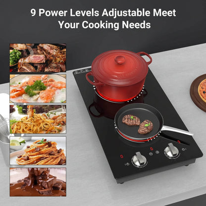 Compact Portable Double Burner Electric Stove