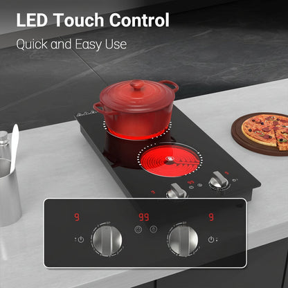 Compact Portable Double Burner Electric Stove