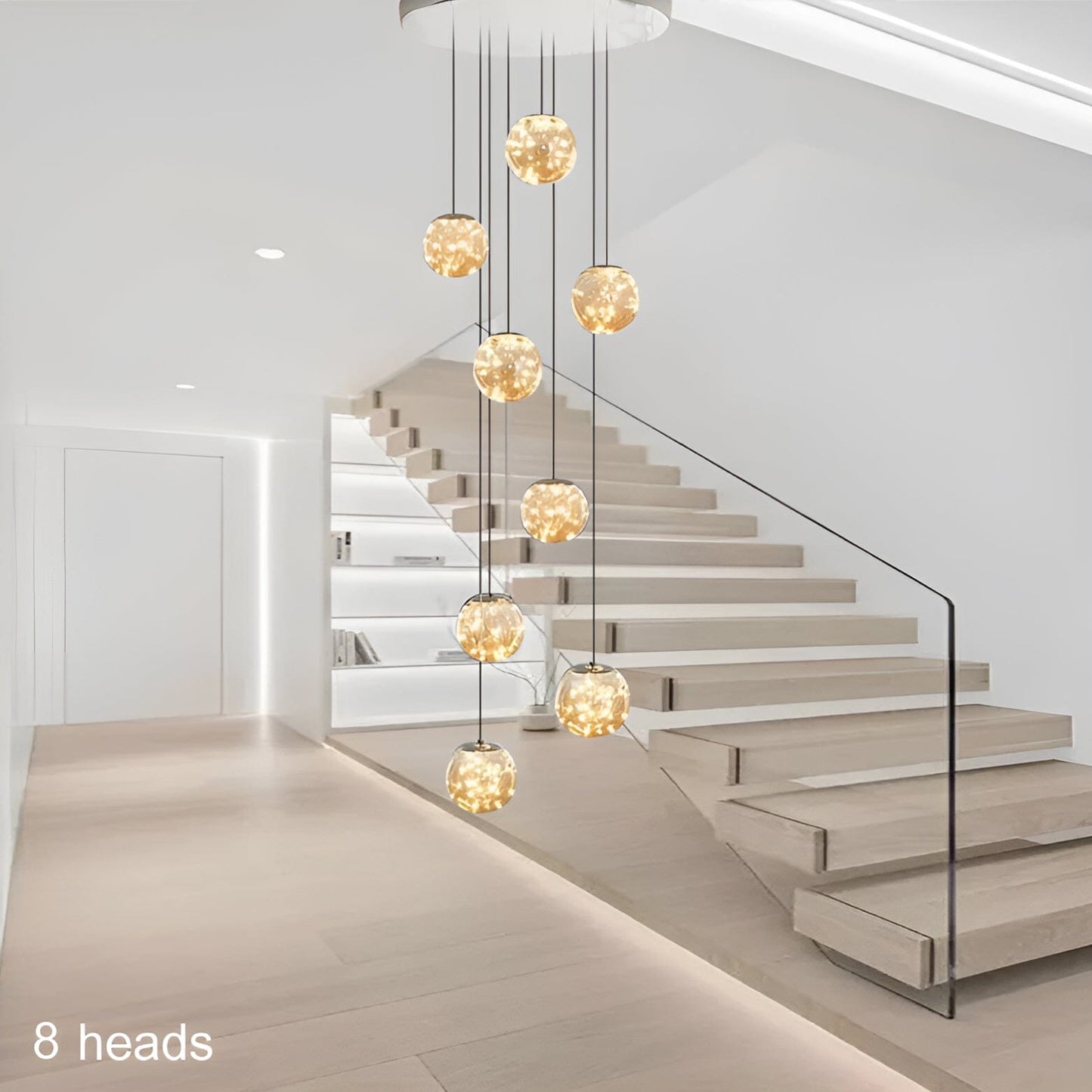 Elegant Glass Globe Stairway Lighting Fixture