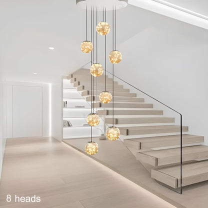 Elegant Glass Globe Stairway Lighting Fixture