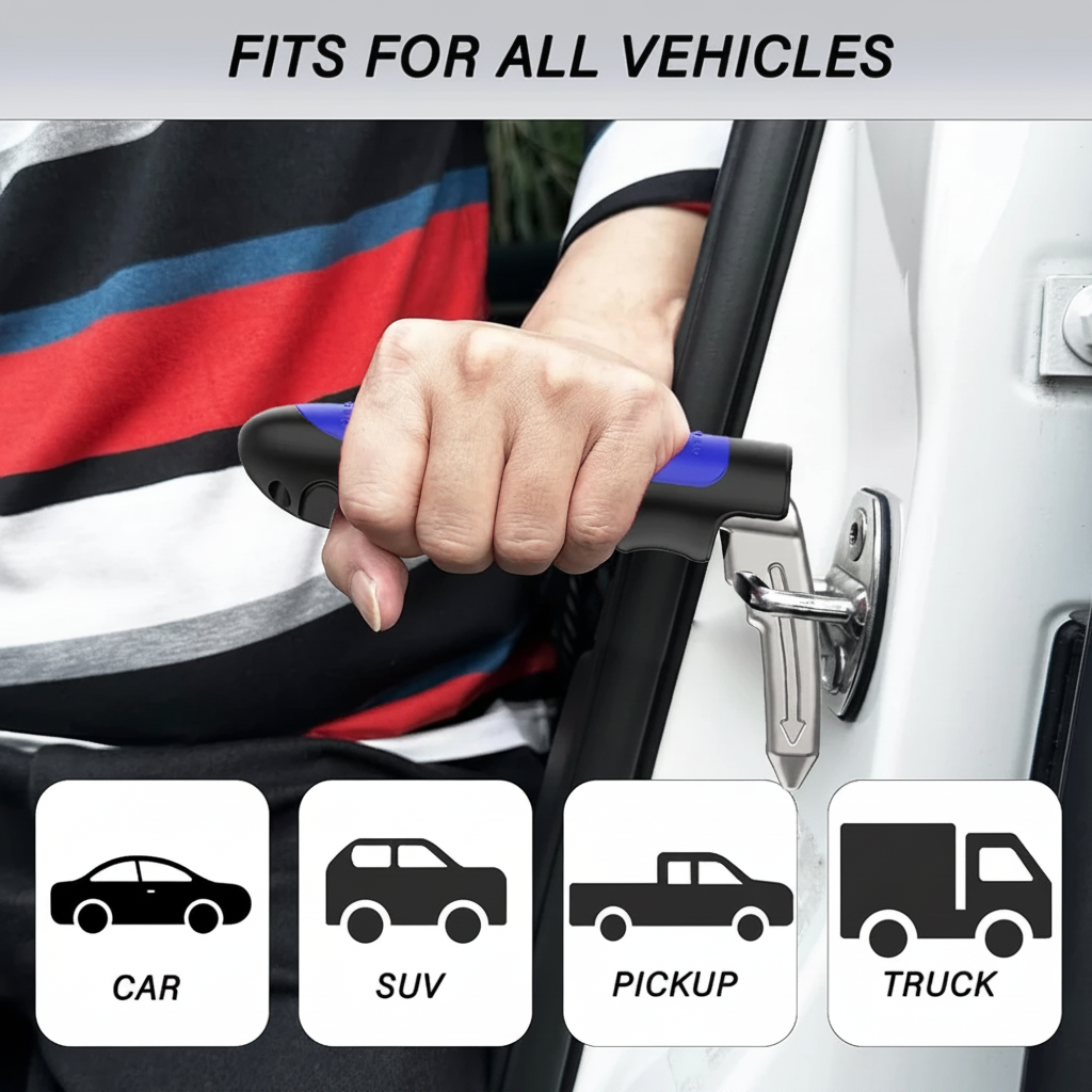 Compact Car Escape Tool Window Breaker Assist Handle