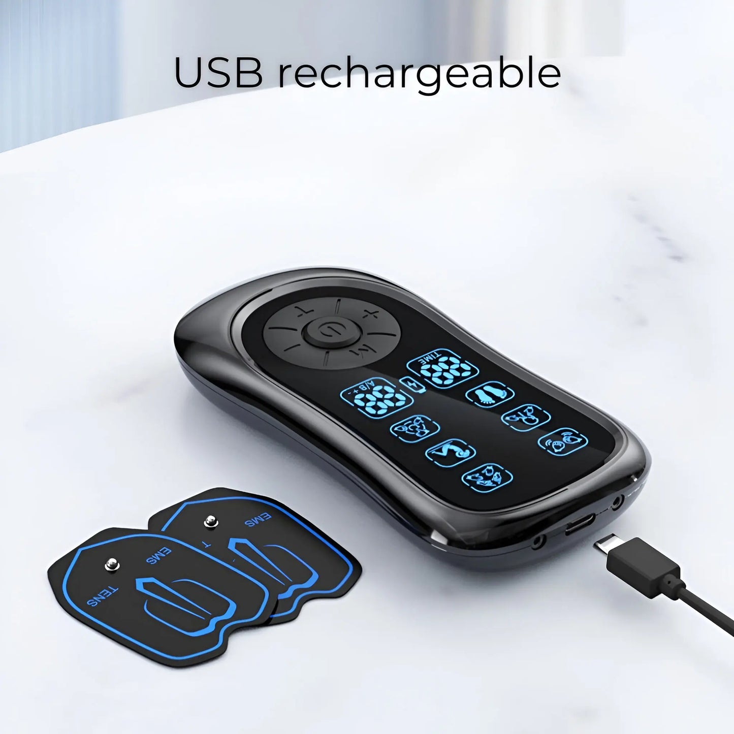 Compact Wireless TENS Unit Muscle Pain Relief Device