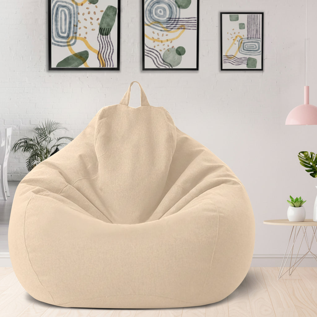 Comfortable Linen Bean Bag Lounge Chair for Home - Lusomart