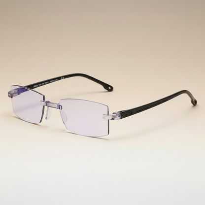 Clear Anti Blue Light Rimless Reading Eyeglasses - Lusomart