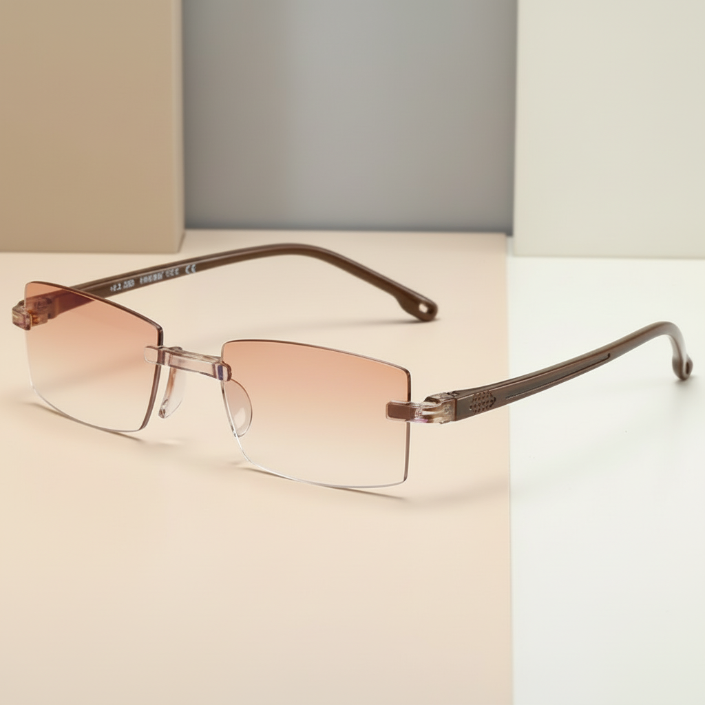 Clear Anti Blue Light Rimless Reading Eyeglasses