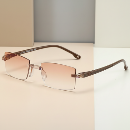 Clear Anti Blue Light Rimless Reading Eyeglasses