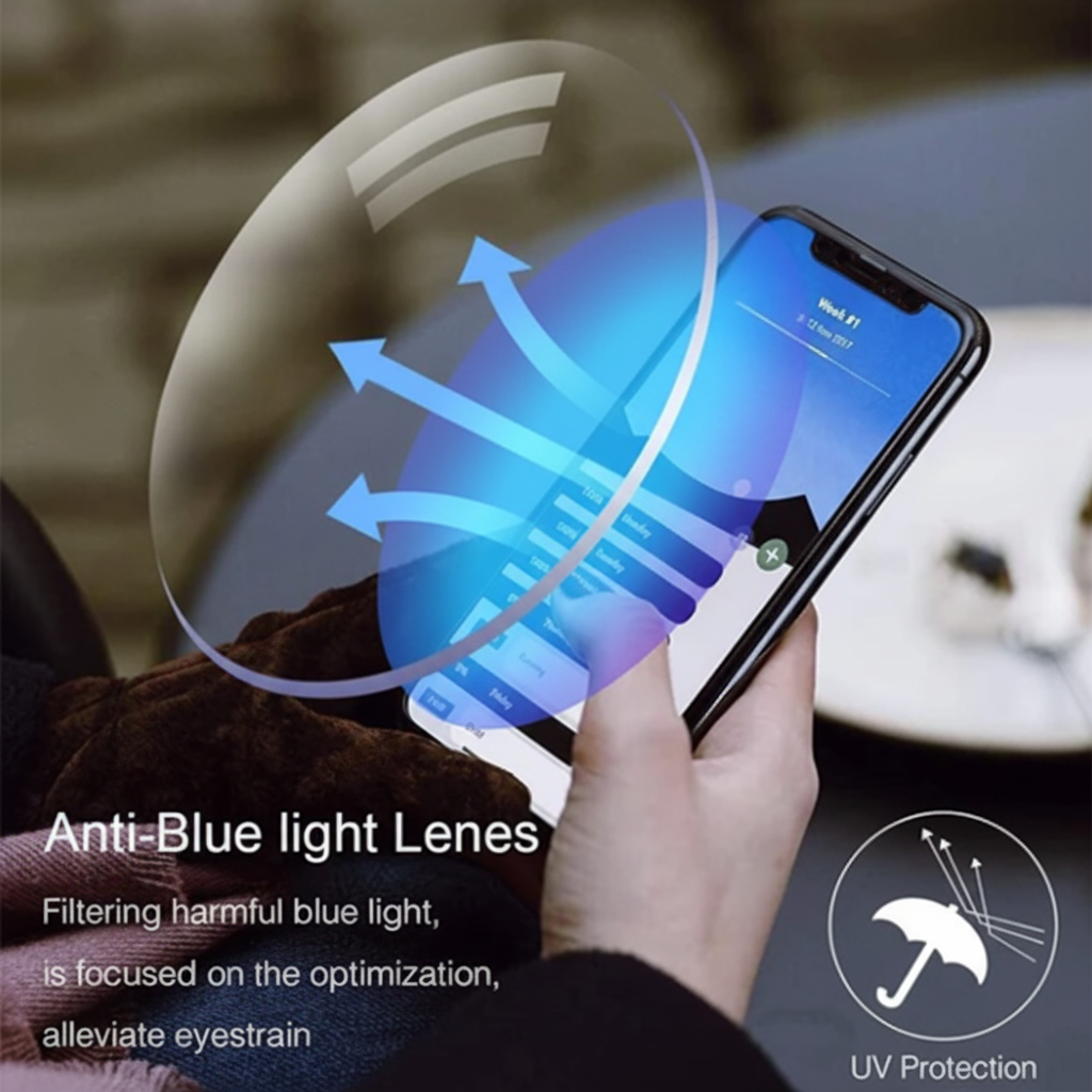 Clear Anti Blue Light Rimless Reading Eyeglasses