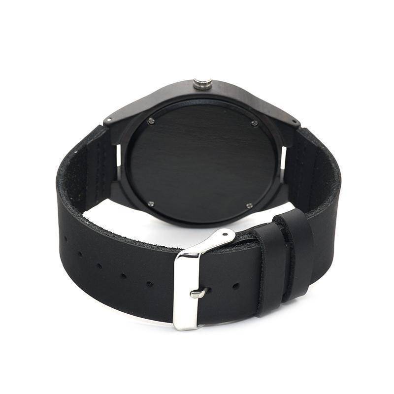 EbonyCraft | Elegant Unique Men's Wooden Quartz Watch with Leather Strap 1