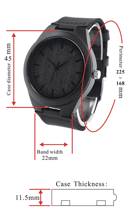 EbonyCraft | Elegant Unique Men's Wooden Quartz Watch with Leather Strap 3