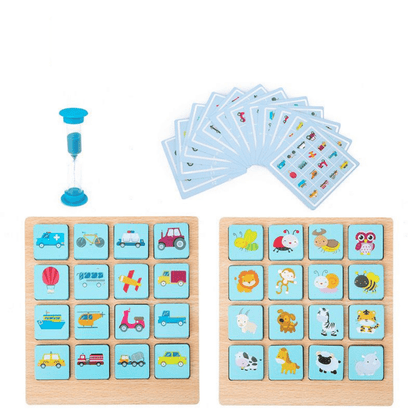 Educational Memory Game for Kids Wooden Toy Natural Pine Wood 4