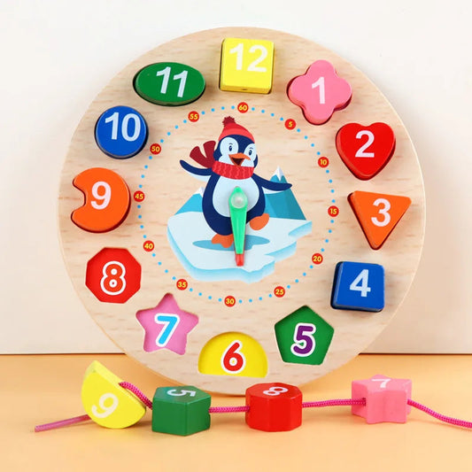 Learning Wooden Wall Clock for Kids - Lusomart