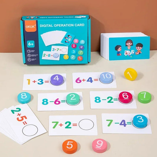 Fun Kids Math Toys - Wooden Number Cards - Lusomart