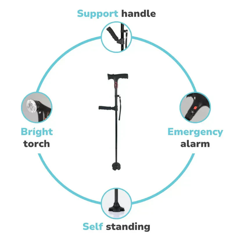 Portable LED Folding Walking Stick for Daily Support