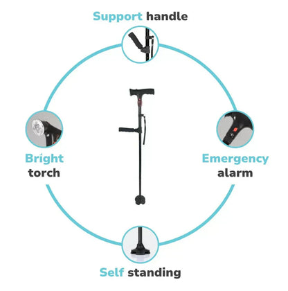 Portable LED Folding Walking Stick for Daily Support