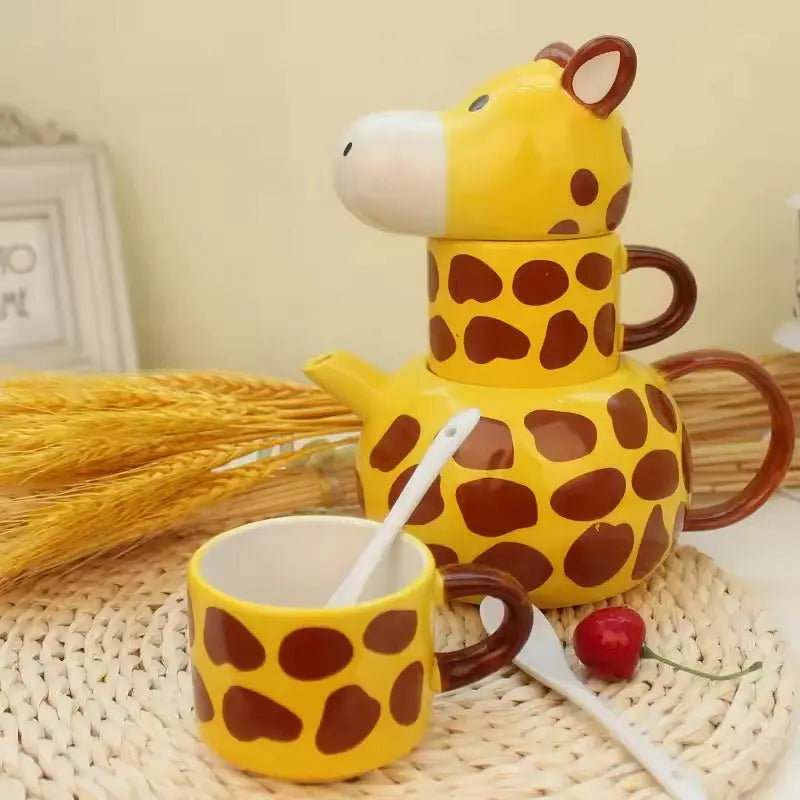 Elaris Giraffe Ceramic Teapot Set Inovessa