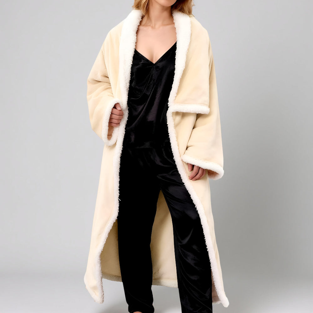 Cozy Heated Soft Hooded Wrap Robe