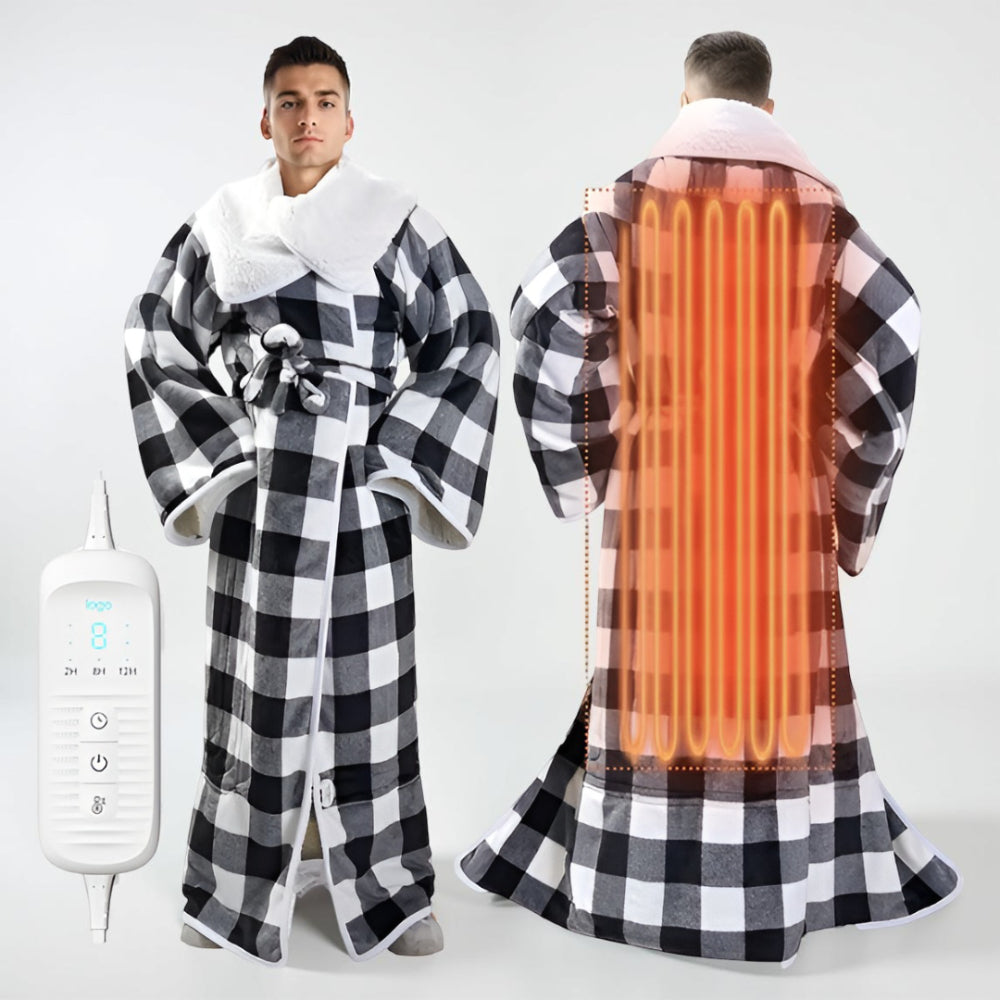 Cozy Heated Soft Hooded Wrap Robe