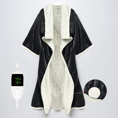 Cozy Heated Soft Hooded Wrap Robe