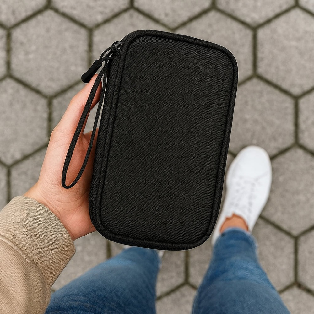 Compact Travel Electronics Storage Bag Soft Pouch Design - Lusomart