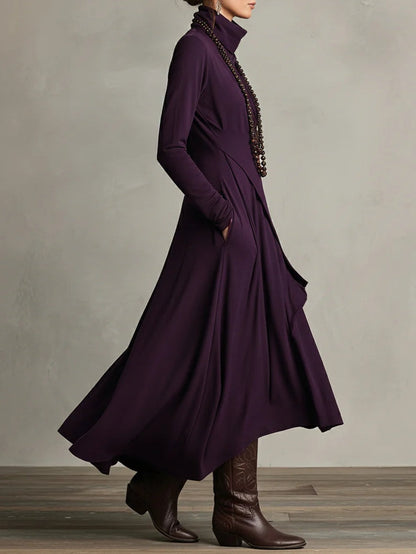 Elegant Collection | Long Sleeve Maxi Dress with Asymmetrical Design – Chic Style for Special Occasions 6