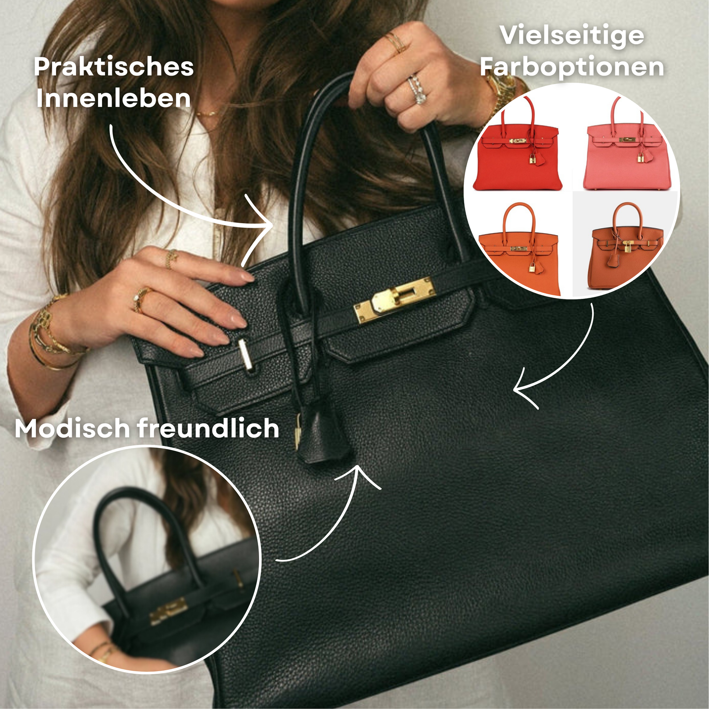 Elegant Cowhide Shoulder Bag with Zipped Storage – Premium Durable Handbag for Daily Use 2