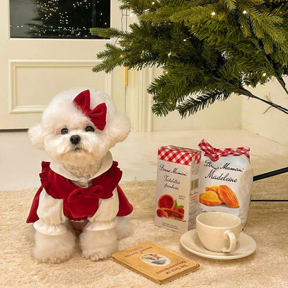 Elegant Dog Dress Set for Small Dogs – Soft Fabric with Bow Accents, Ideal for Parties and Special Occasions 2