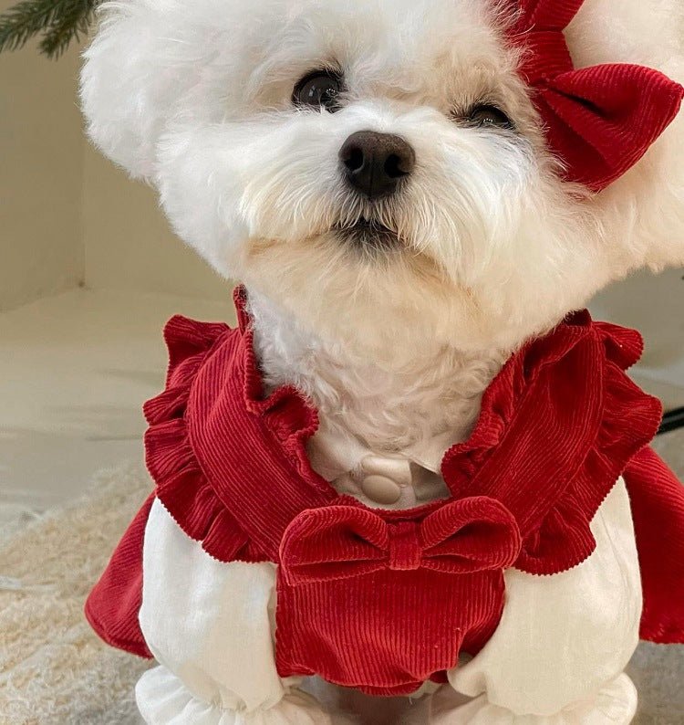 Elegant Dog Dress Set for Small Dogs – Soft Fabric with Bow Accents, Ideal for Parties and Special Occasions 6