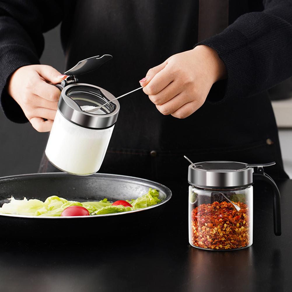 Clear Glass Spice Jar Set with Airtight Lids - Lusomart