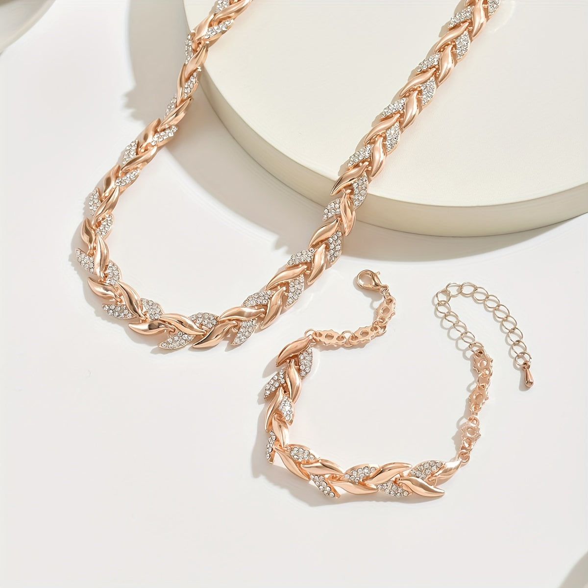 Luxury Crystal Necklace and Bracelet Set - Lusomart