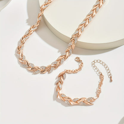 Luxury Crystal Necklace and Bracelet Set - Lusomart
