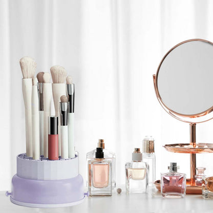 Elegant Makeup Brush Organizer Storage Box with Transparent Design – Keep Your Brushes Neat and Accessible 4