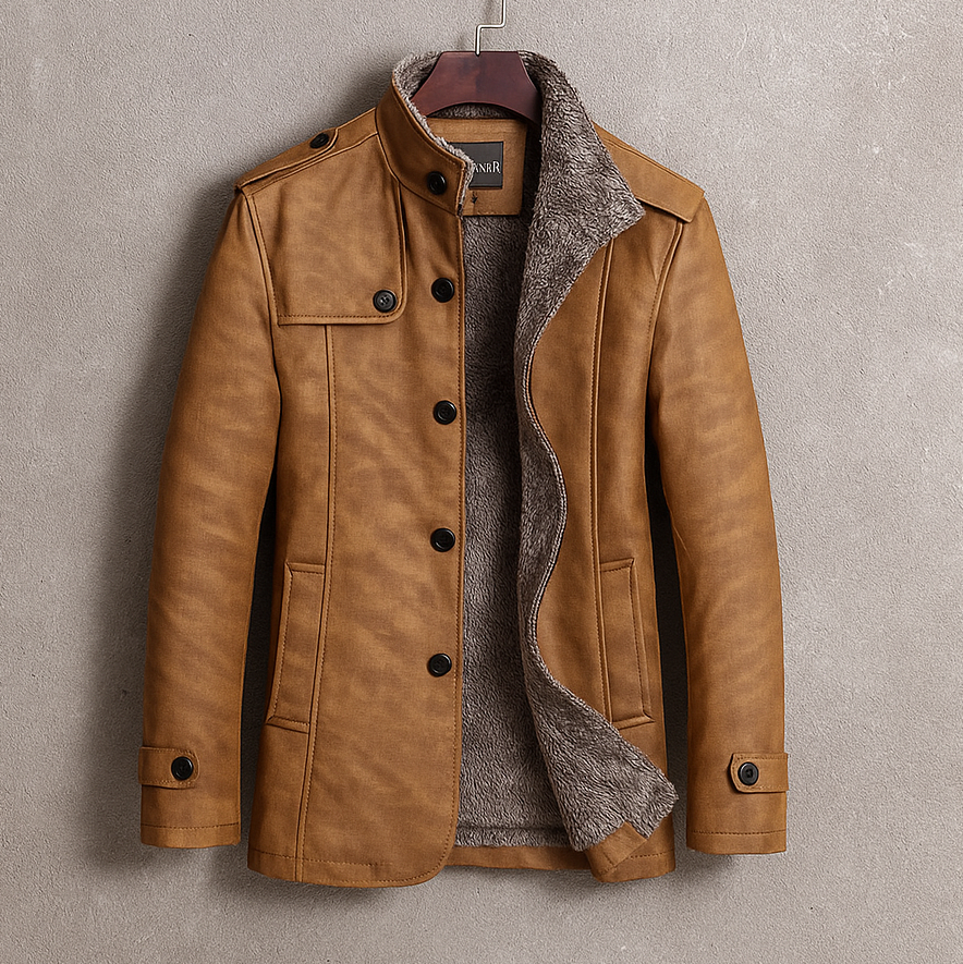 Luxury Mens Suede Coat with Warm Wool Lining - Lusomart