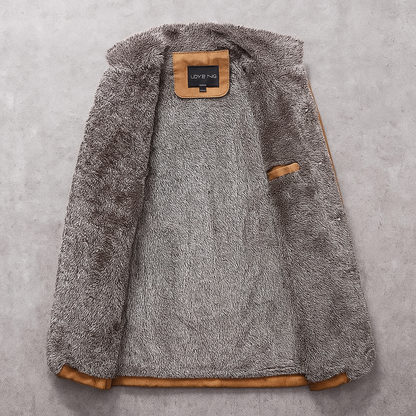 Elegant Men's Coat | Suede Design with Merino Wool Lining – Timeless Warmth for Comfort and Style 4