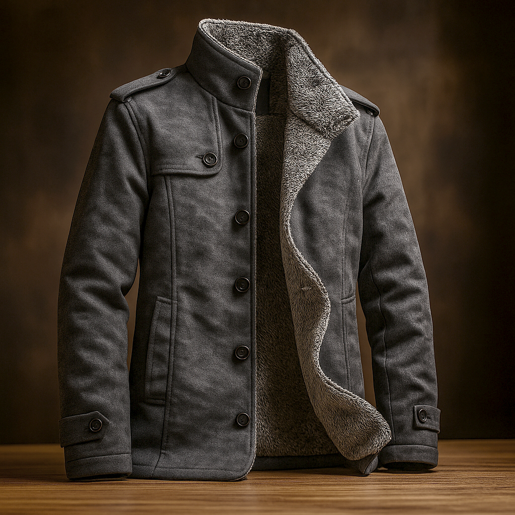 Elegant Men's Coat | Suede Design with Merino Wool Lining – Timeless Warmth for Comfort and Style 7